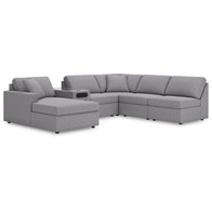Signature Design by Ashley Modmax 92104S24 6 pc Sectional with Chaise and Audio Console (Sectionals - Stationary)