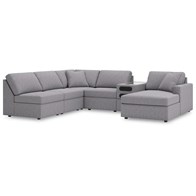 Signature Design by Ashley Modmax 92104S25 6 pc Sectional with Chaise and Audio Console (Sectionals - Stationary)