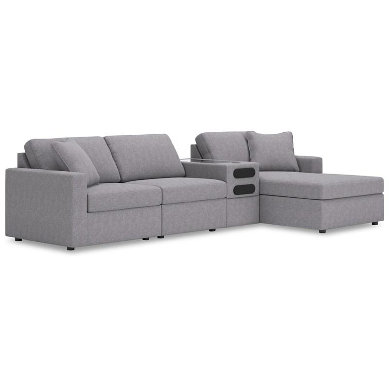 Signature Design by Ashley Modmax 92104S37 4 pc Sectional with Chaise and Audio Console