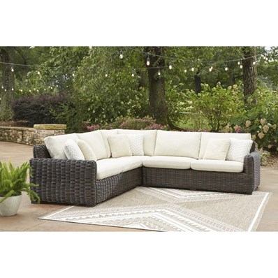 Signature Design by Ashley Kimora P711P1 3 pc Outdoor Sectional