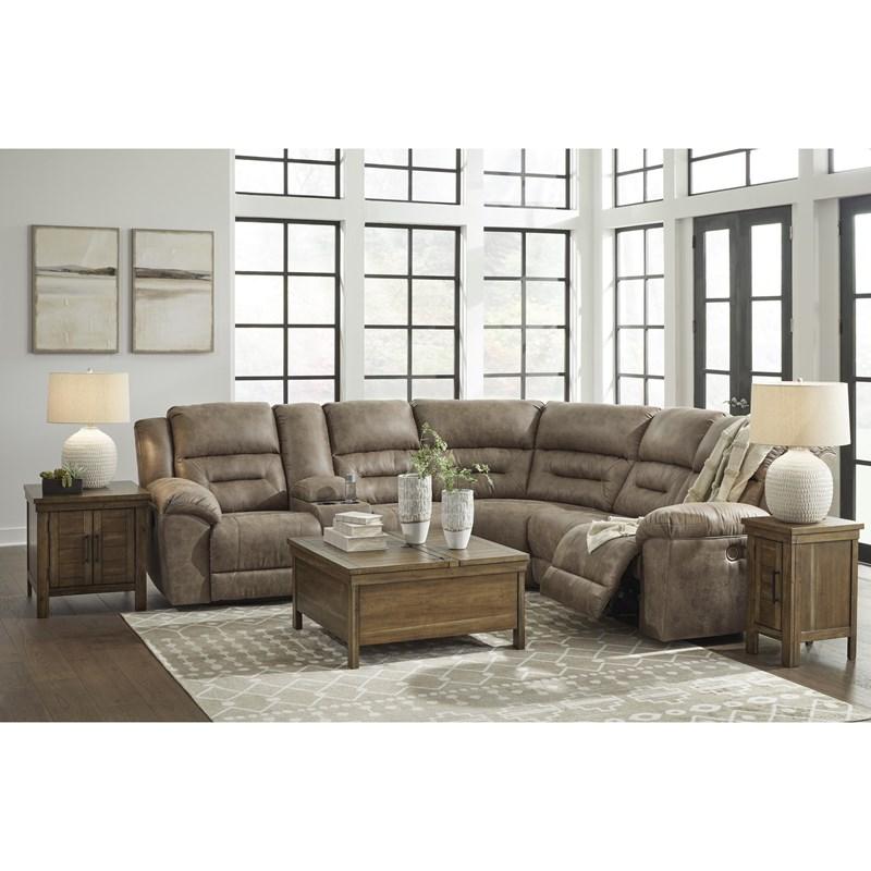 Large Picture of Signature Design by Ashley Ravenel 83106S1C 3 pc Power Reclining Sectional