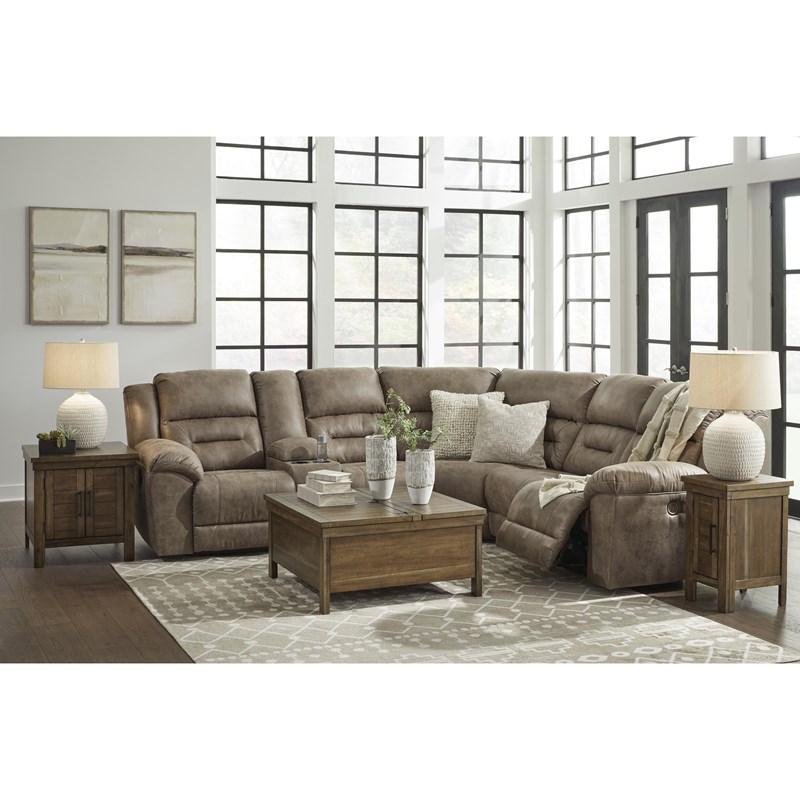 Large Picture of Signature Design by Ashley Ravenel 83106S1C 3 pc Power Reclining Sectional