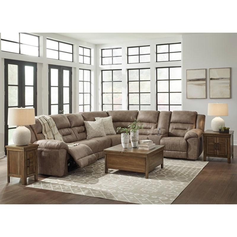 Large Picture of Signature Design by Ashley Ravenel 83106S4C 4 pc Power Reclining Sectional