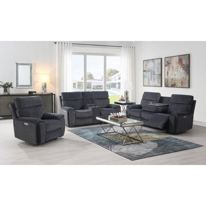 Concord Power Reclining Fabric Loveseat with Console (603091) image 1