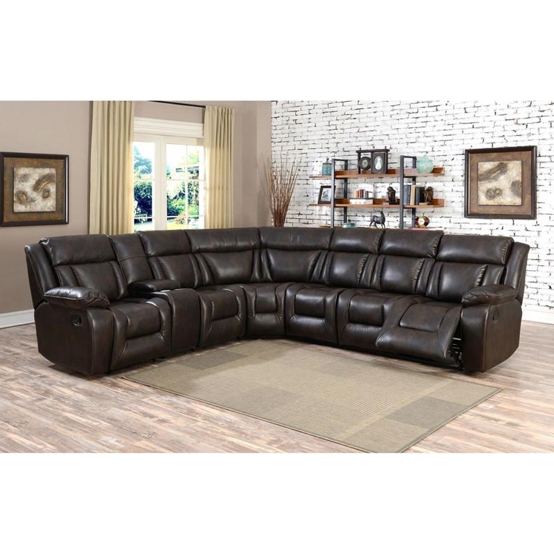 Hudson Reclining Leather Look Sectional (660334) image 1