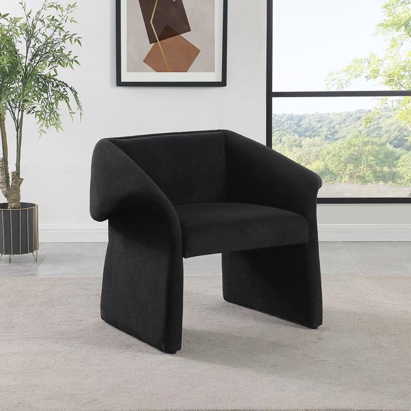 Large Picture of Coaster Furniture Ramsey 907524 Upholstered Sloped Arm Accent Chair - Black
