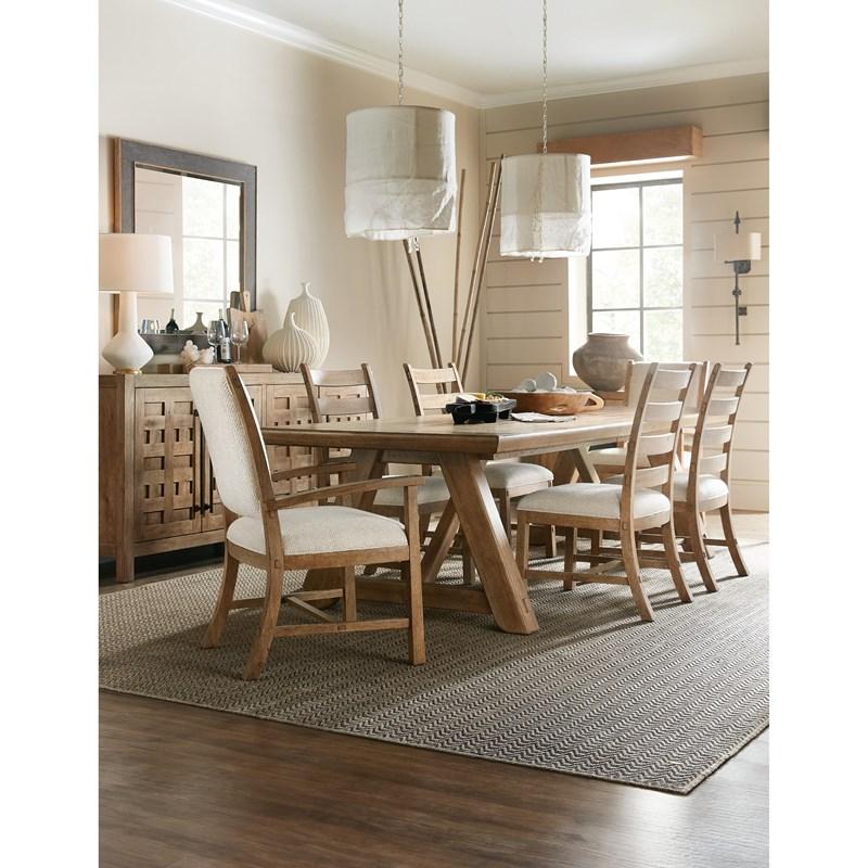 Large Picture of Hooker Furniture 6952-75217-80 Vineyard Row Rectangle Dining Table with Two 20-inch Leaves