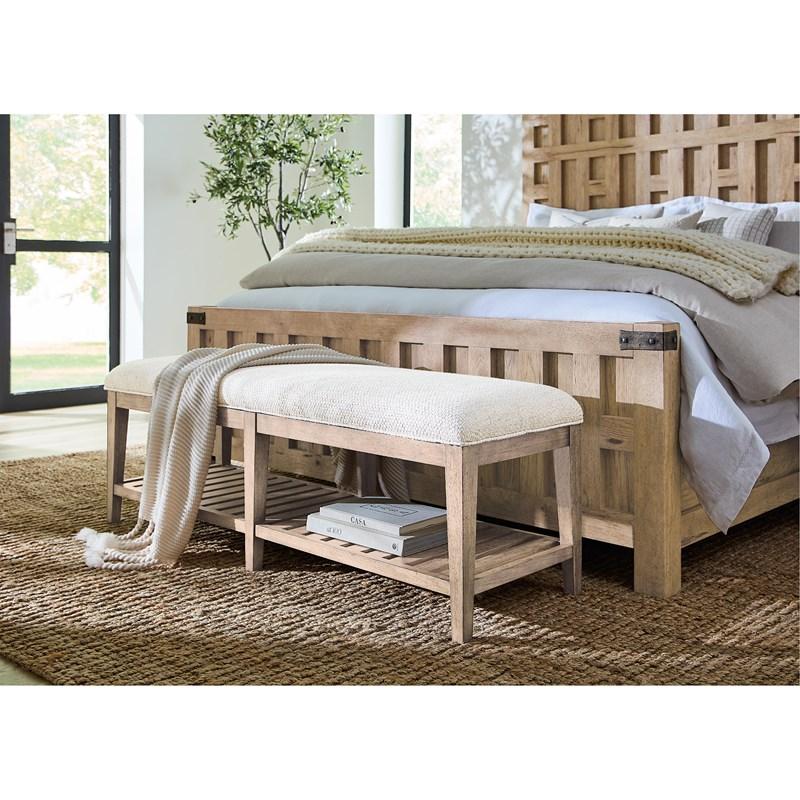 Large Picture of Hooker Furniture 6952-90119-80 Vineyard Row Bed Bench