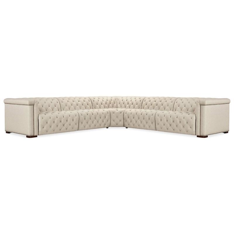 Hooker Furniture SS435-5PC3-414 Savion Deux 5 Seat Sectional with Three Power Recliners and Six Power Headrests