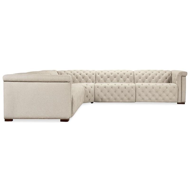 Large Picture of Hooker Furniture SS435-5PC3-414 Savion Deux 5 Seat Sectional with Three Power Recliners and Six Power Headrests