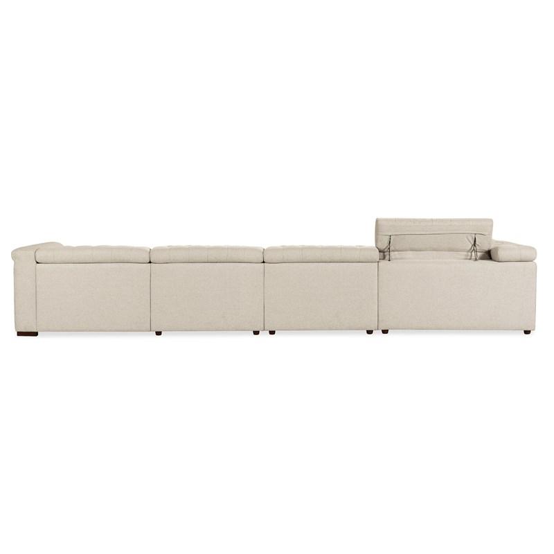 Large Picture of Hooker Furniture SS435-6PC4-414 Savion Deux 6 Seat Sectional with Four Power Recliners and Seven Power Headrests