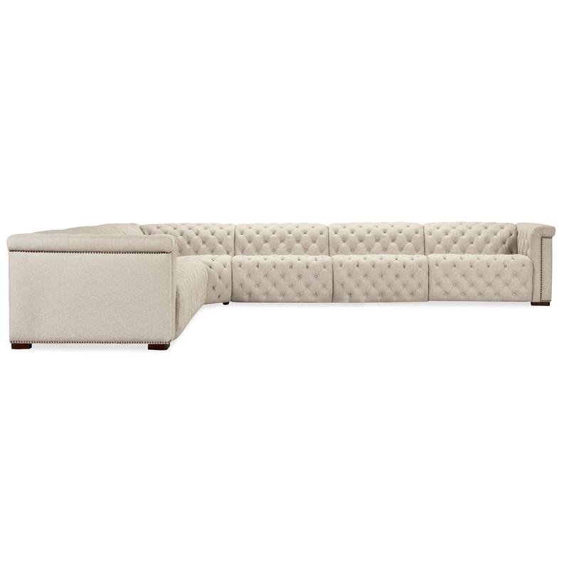Large Picture of Hooker Furniture SS435-6PC4-414 Savion Deux 6 Seat Sectional with Four Power Recliners and Seven Power Headrests