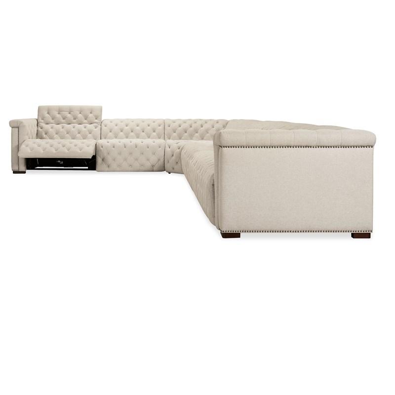 Large Picture of Hooker Furniture SS435-6PC4-414 Savion Deux 6 Seat Sectional with Four Power Recliners and Seven Power Headrests