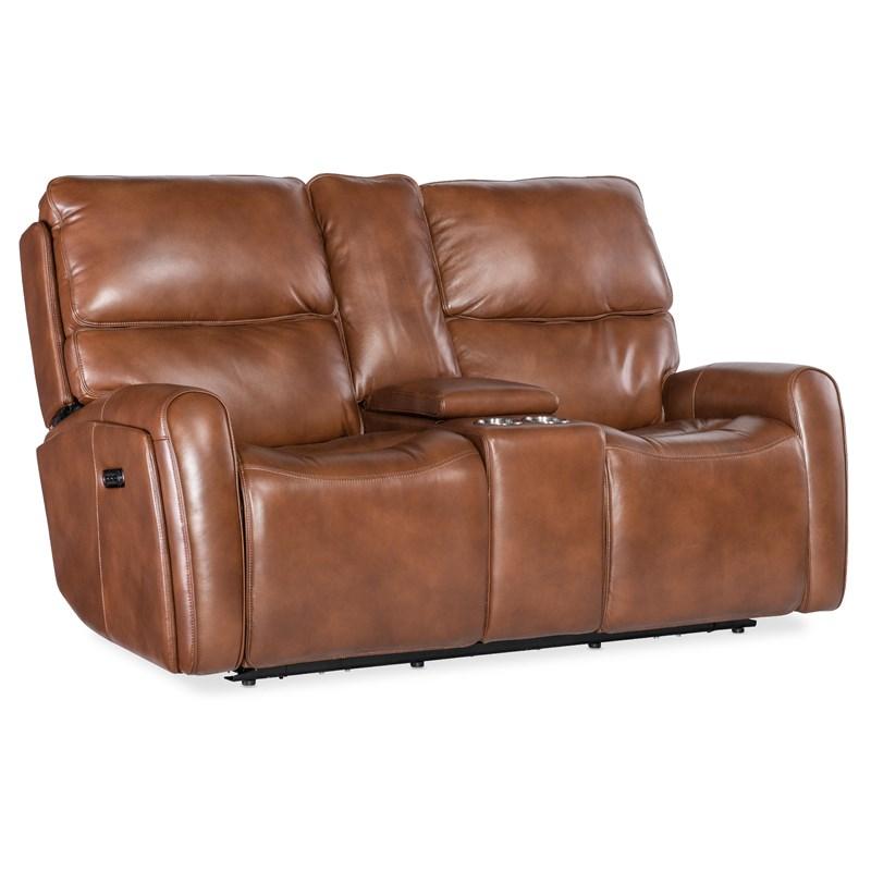 Hooker Furniture SS741-PHZL2C-080 Crosby Zero Gravity Power Console Loveseat with Power Headrest and Lumbar