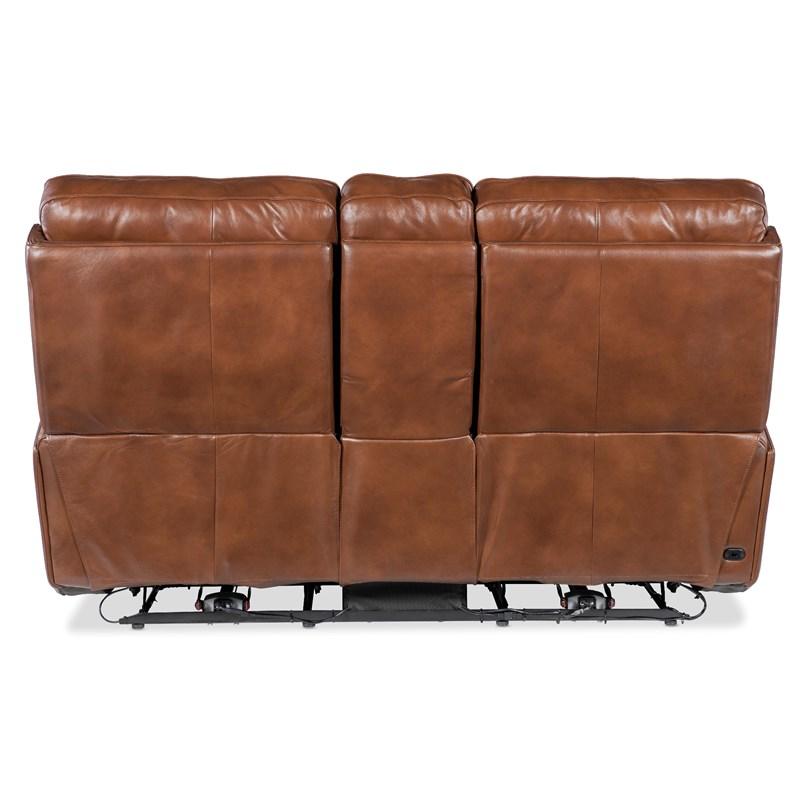 Large Picture of Hooker Furniture SS741-PHZL2C-080 Crosby Zero Gravity Power Console Loveseat with Power Headrest and Lumbar