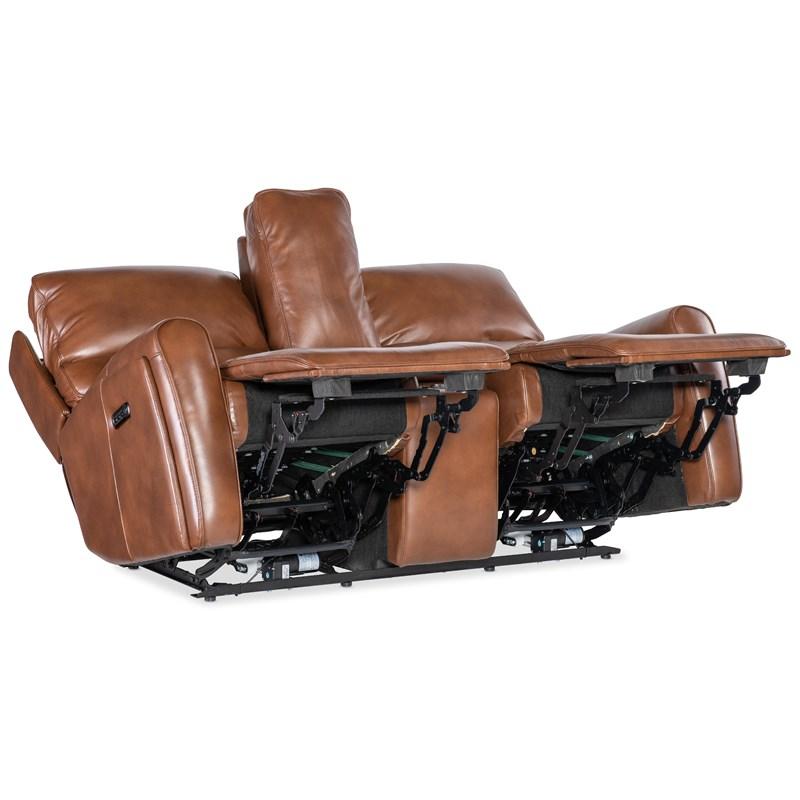 Large Picture of Hooker Furniture SS741-PHZL2C-080 Crosby Zero Gravity Power Console Loveseat with Power Headrest and Lumbar