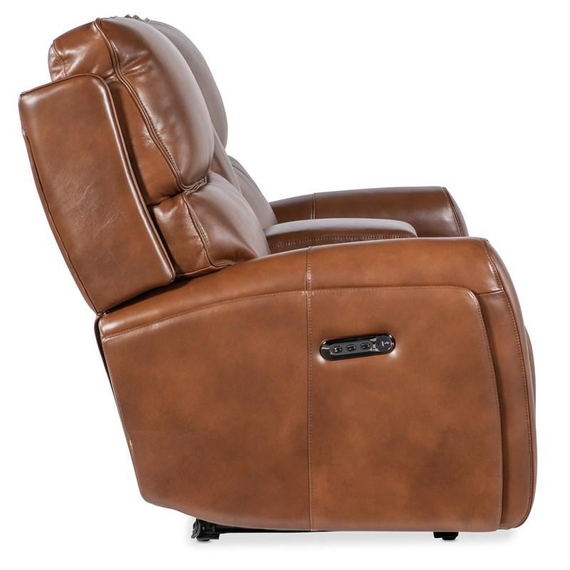 Large Picture of Hooker Furniture SS741-PHZL2C-080 Crosby Zero Gravity Power Console Loveseat with Power Headrest and Lumbar