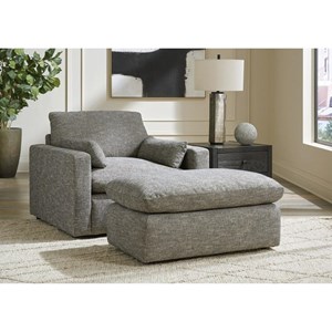 Benchcraft Dramatic 11702U2 Oversized Chair and Ottoman (Chairs - Stationary)