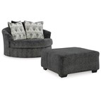 Signature Design by Ashley Biddeford 35504U1 Oversized Swivel Chair and Ottoman