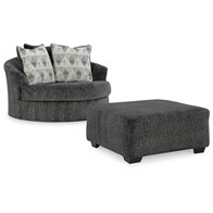 Signature Design by Ashley Biddeford 35504U1 Oversized Swivel Chair and Ottoman (Chairs - Swivel)