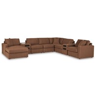 Signature Design by Ashley Modmax 92102S47 8-PC Sectional with Chaise and Audio Consoles (Sectionals - Stationary)