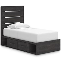Signature Design by Ashley Hollivern PCB2108B18 Twin Panel Bed with Storage (Beds - Twin)