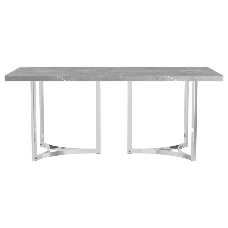 Large Picture of Coaster Furniture Sterling 108121 72-inch Rectangular Dining Table - Grey Faux Marble