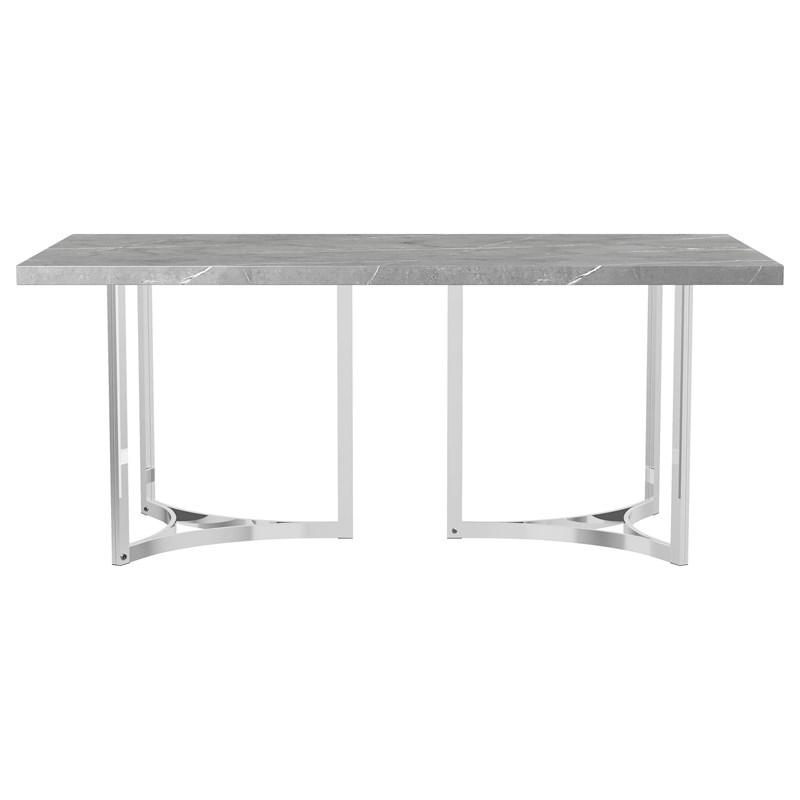Large Picture of Coaster Furniture Sterling 108121 72-inch Rectangular Dining Table - Grey Faux Marble