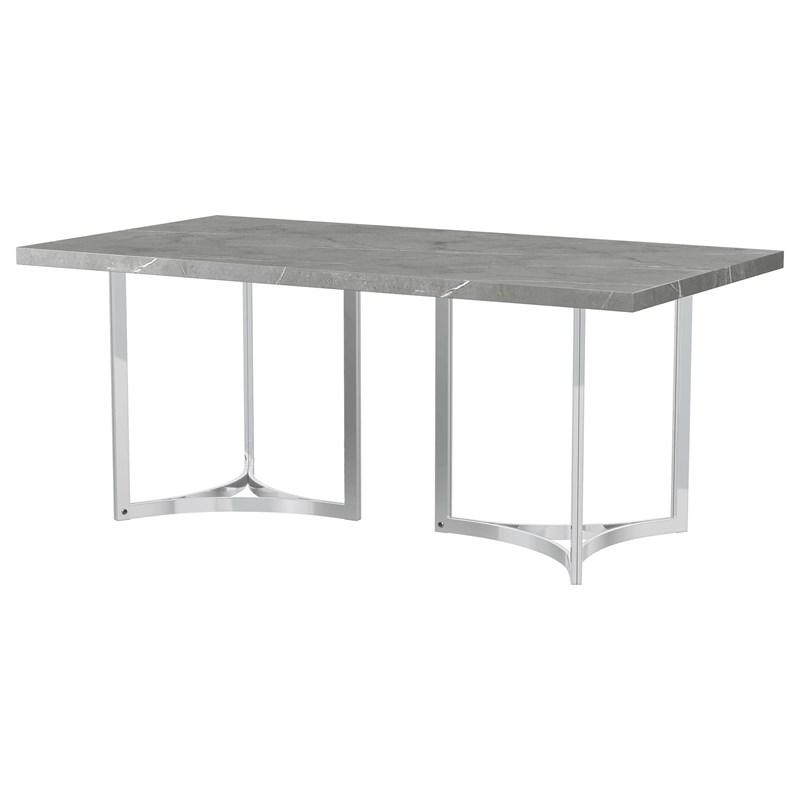 Large Picture of Coaster Furniture Sterling 108121 72-inch Rectangular Dining Table - Grey Faux Marble