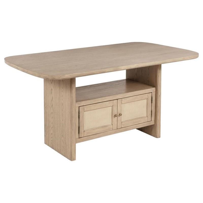 Coaster Furniture Kailani 109388 Cane Counter Height Storage Dining Table - Beige Oak