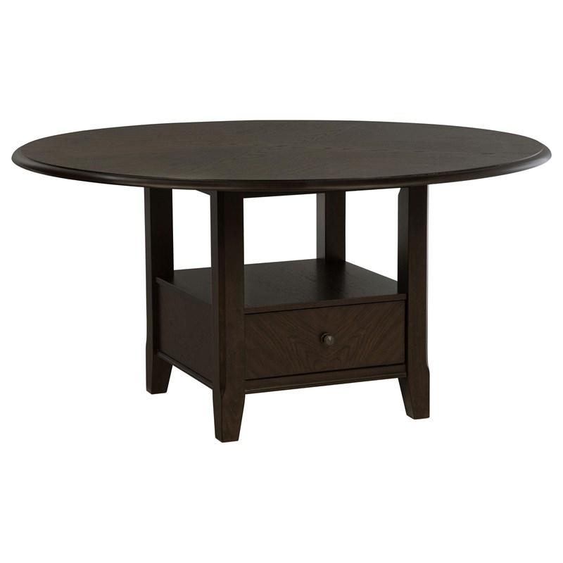 Coaster Furniture Twyla 115100 60-inch Round Dining Table with Drawer - Dark Cocoa