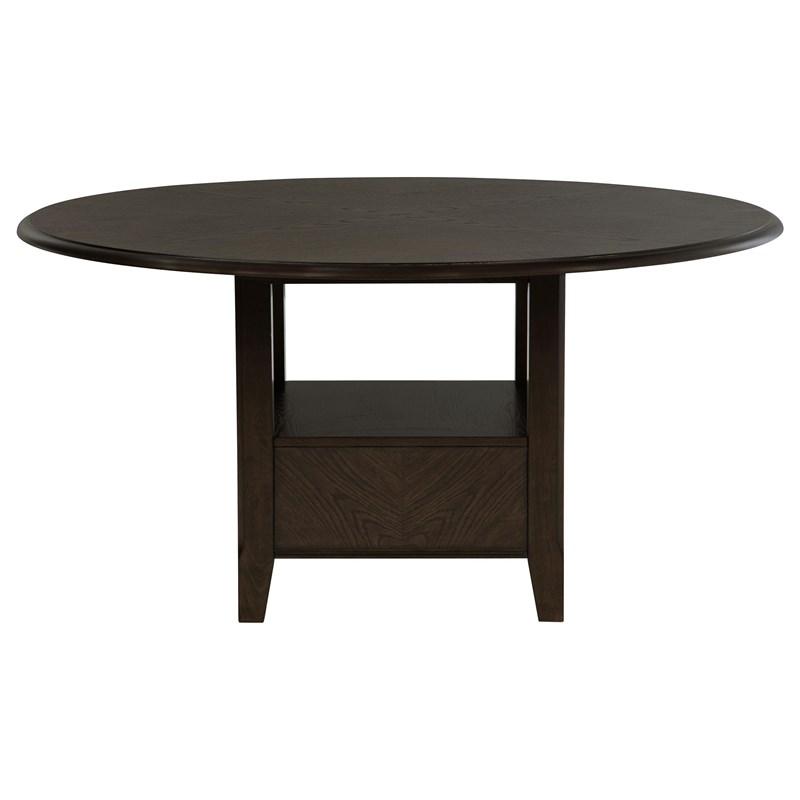 Large Picture of Coaster Furniture Twyla 115100 60-inch Round Dining Table with Drawer - Dark Cocoa