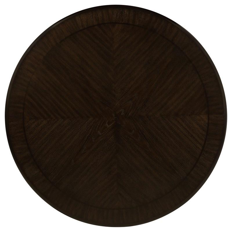 Large Picture of Coaster Furniture Twyla 115100 60-inch Round Dining Table with Drawer - Dark Cocoa