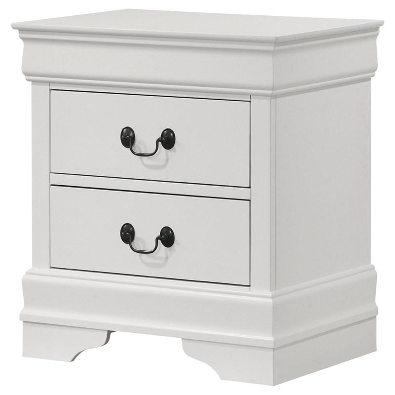 Large Picture of Coaster Furniture Louis Philippe 202442 2-Drawer Nightstand Bedside Table - White