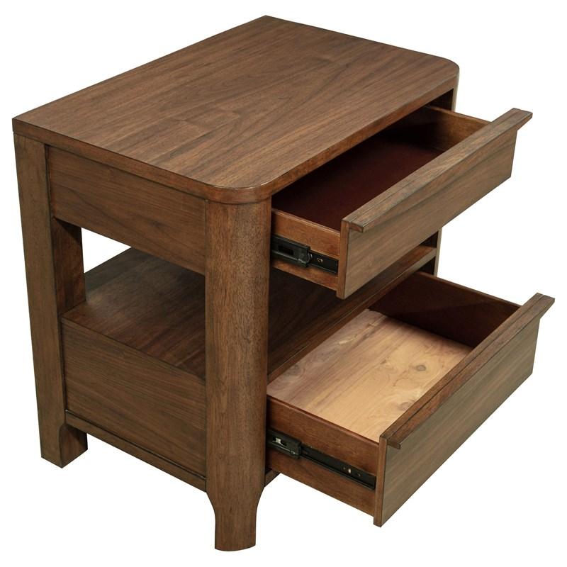 Large Picture of Coaster Furniture Maderia 223322 2-Drawer Nightstand Bedside Table - Walnut
