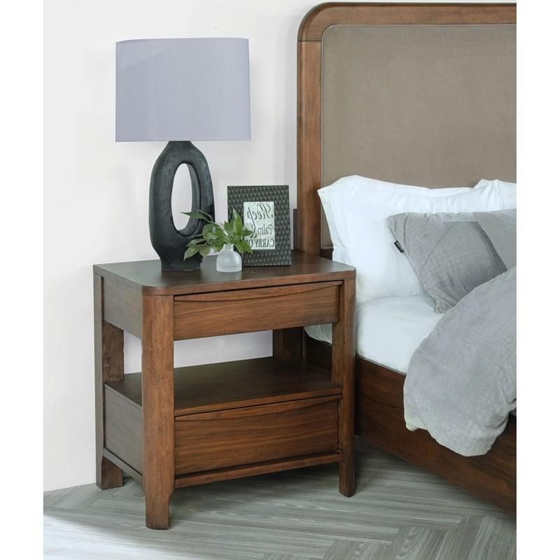 Large Picture of Coaster Furniture Maderia 223322 2-Drawer Nightstand Bedside Table - Walnut