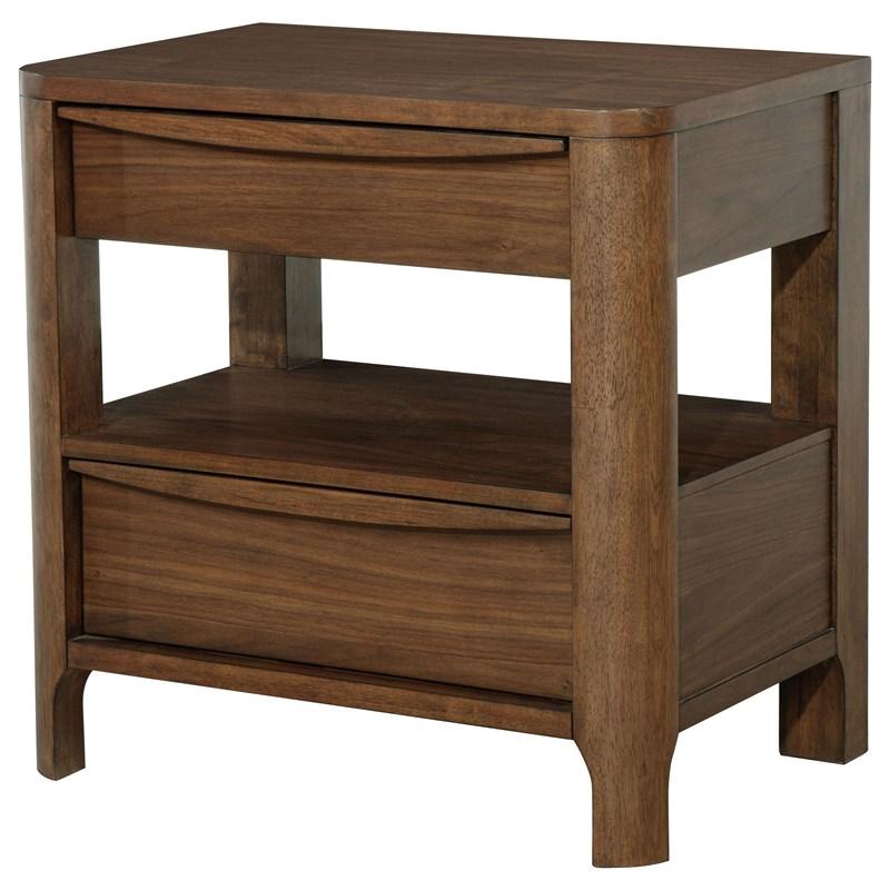 Large Picture of Coaster Furniture Maderia 223322 2-Drawer Nightstand Bedside Table - Walnut