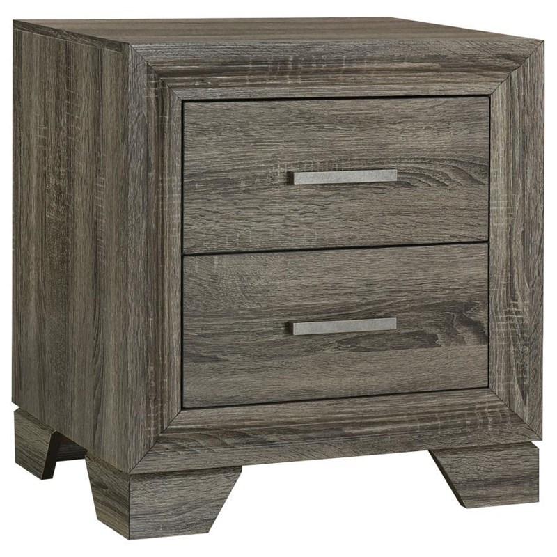 Coaster Furniture Wright 223342 2-Drawer Nightstand Bedside Table - Brown Oak