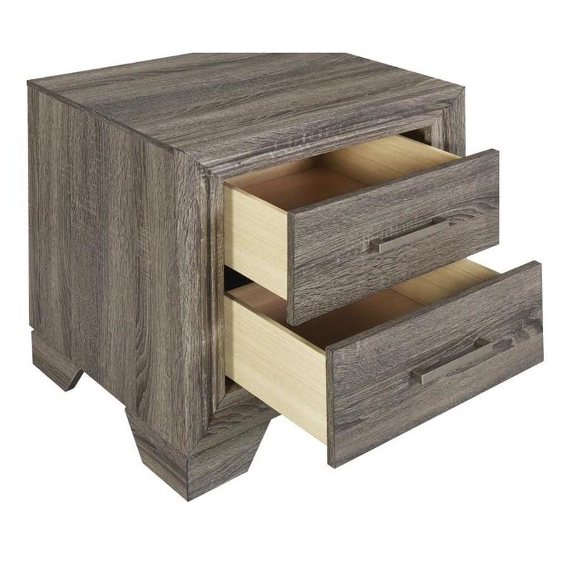 Large Picture of Coaster Furniture Wright 223342 2-Drawer Nightstand Bedside Table - Brown Oak