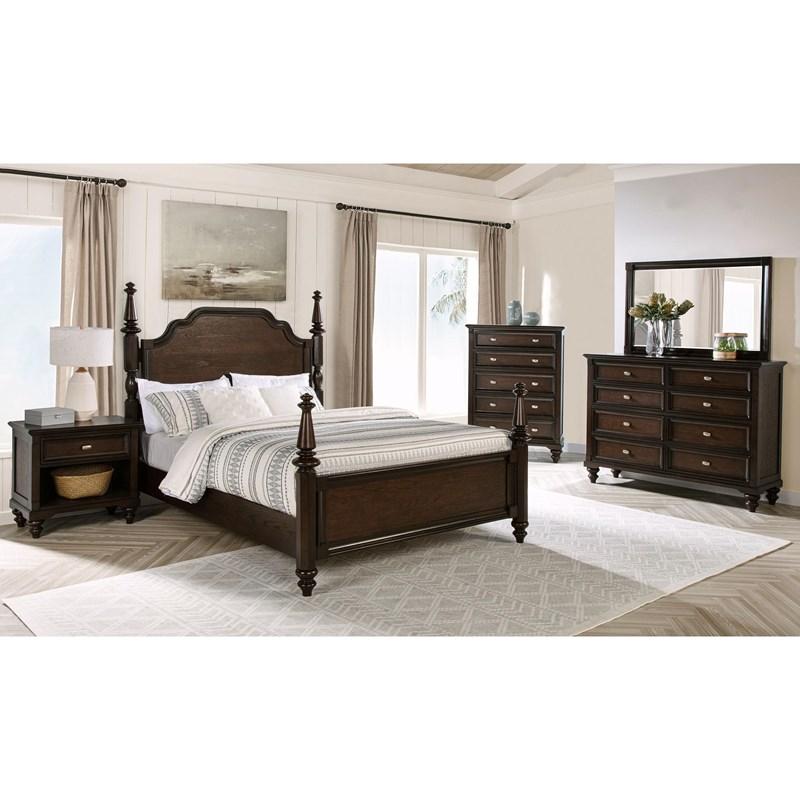 Large Picture of Coaster Furniture Andover 223632 1-Drawer Nightstand Bedside Table - Dark Oak