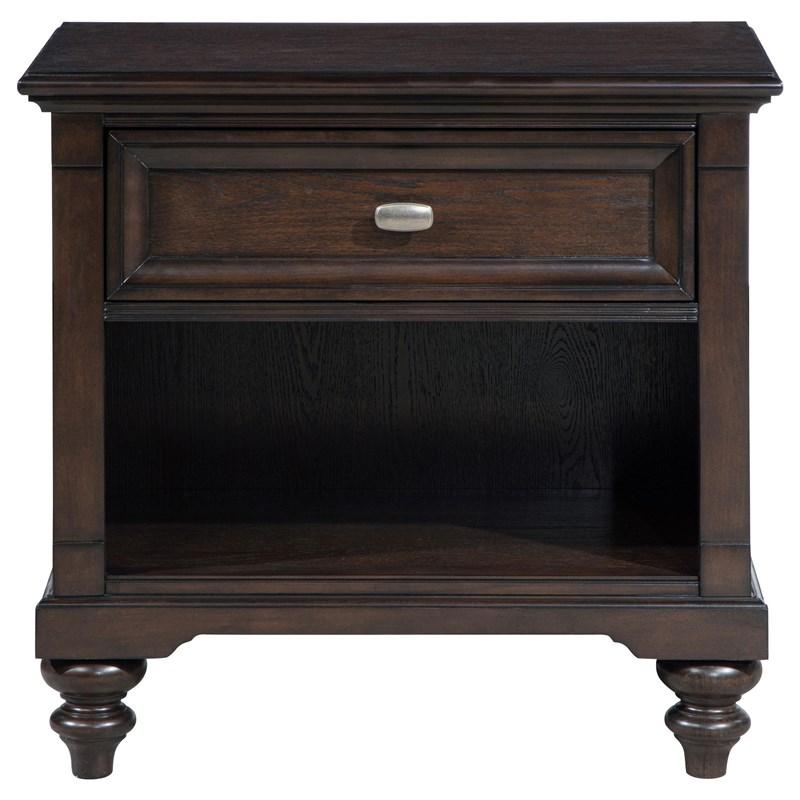 Large Picture of Coaster Furniture Andover 223632 1-Drawer Nightstand Bedside Table - Dark Oak