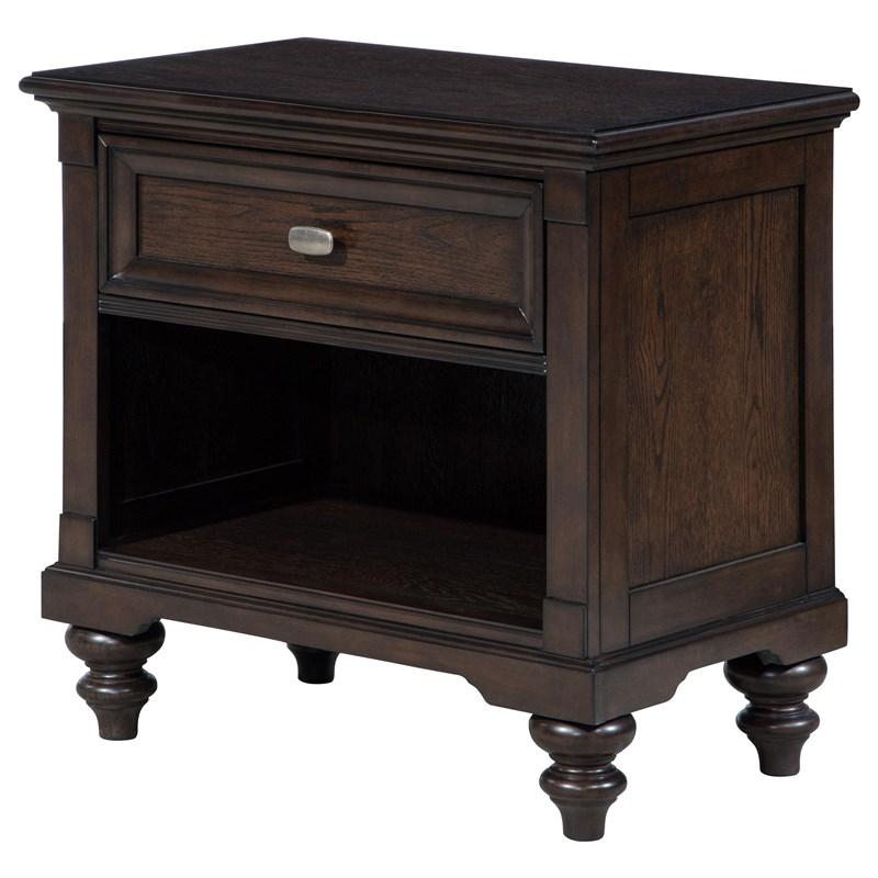 Large Picture of Coaster Furniture Andover 223632 1-Drawer Nightstand Bedside Table - Dark Oak