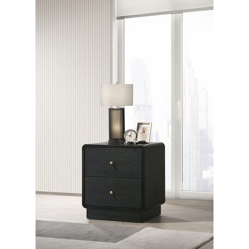 Large Picture of Coaster Furniture Cavelle 223662 2-Drawer Nightstand Bedside Table - Black