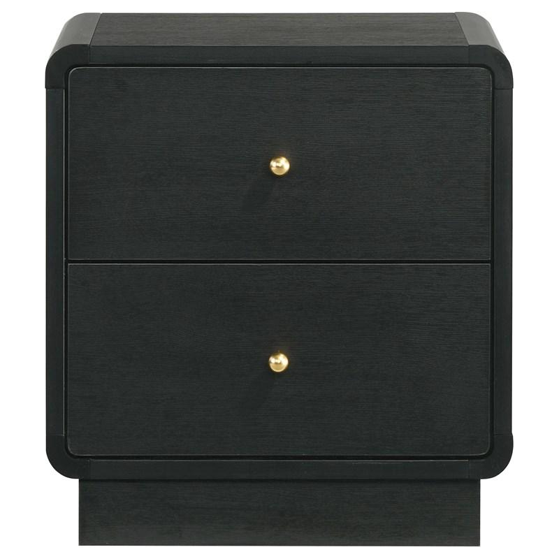 Large Picture of Coaster Furniture Cavelle 223662 2-Drawer Nightstand Bedside Table - Black