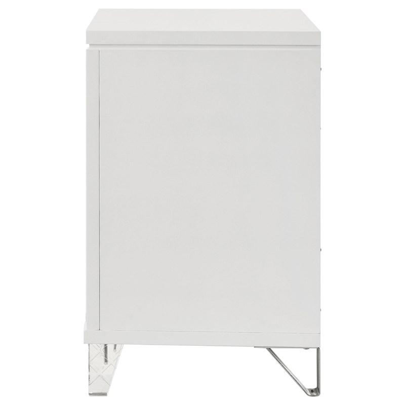 Large Picture of Coaster Furniture Marmore 224962 2-Drawer Nightstand Bedside Table - White