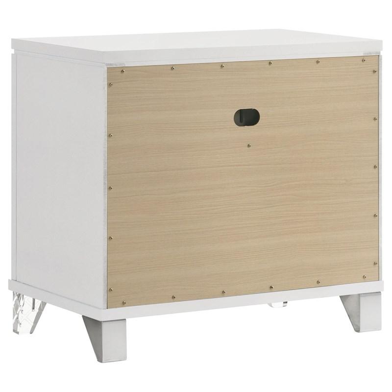 Large Picture of Coaster Furniture Marmore 224962 2-Drawer Nightstand Bedside Table - White