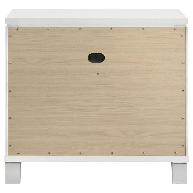 Large Picture of Coaster Furniture Marmore 224962 2-Drawer Nightstand Bedside Table - White