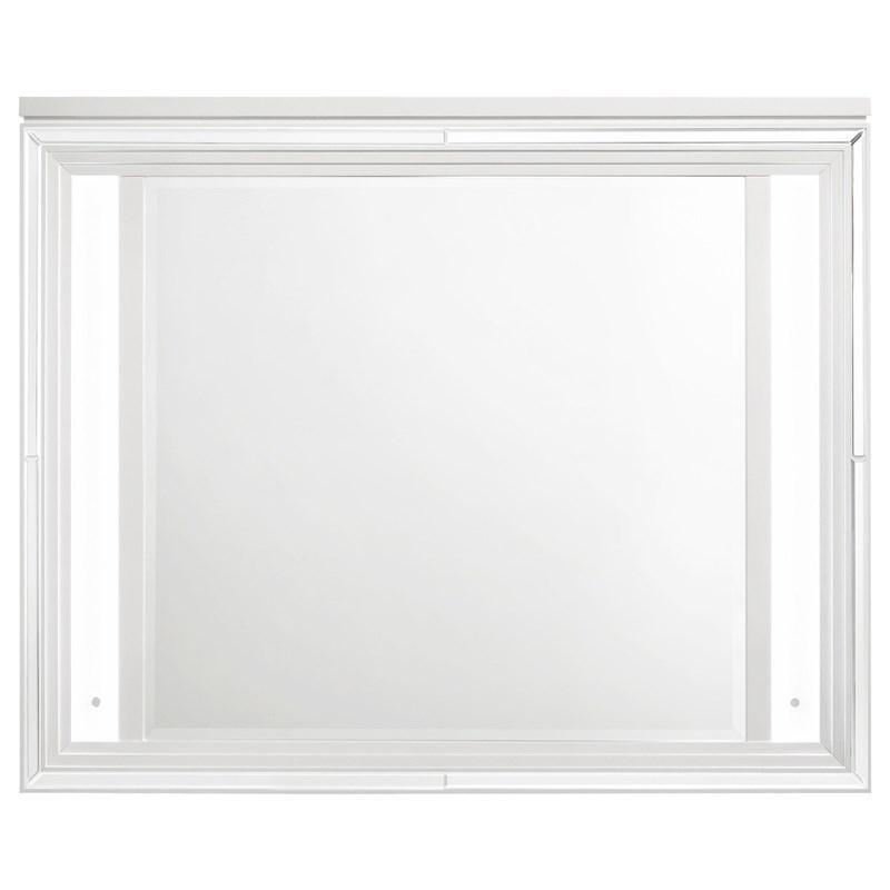 Large Picture of Coaster Furniture Marmore 224964 LED Dresser Mirror - White