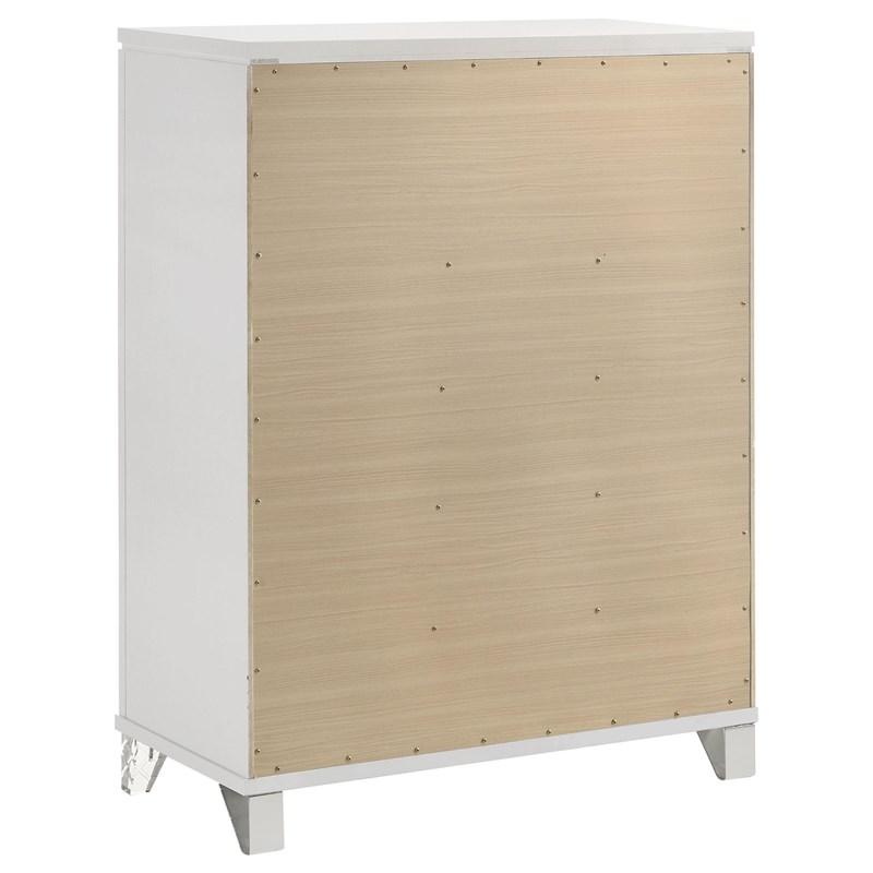 Large Picture of Coaster Furniture Marmore 224965 5-Drawer Bedroom Chest of Drawers - White