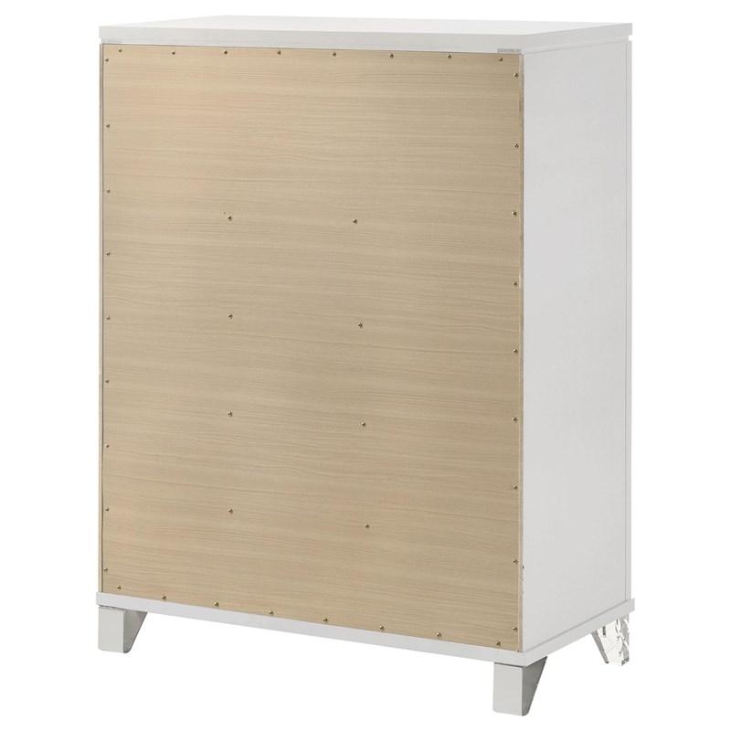 Large Picture of Coaster Furniture Marmore 224965 5-Drawer Bedroom Chest of Drawers - White